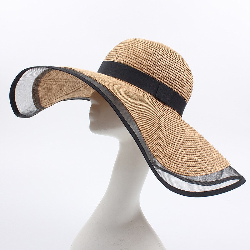 Chapeau Paille Femme Bord Souple - Chapeau De Soleil Pliable Pour Plage, Voyage, Été - Taille Ajustable